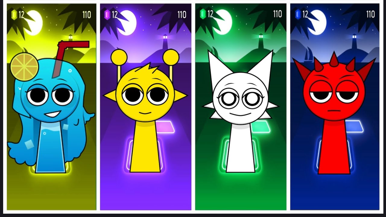 Incredible Tiles Hop🔥Simon🆚Raddy🆚Wenda🔥 Sprunki Animation❤️  #viral #coffindance #tileshop #sprunki