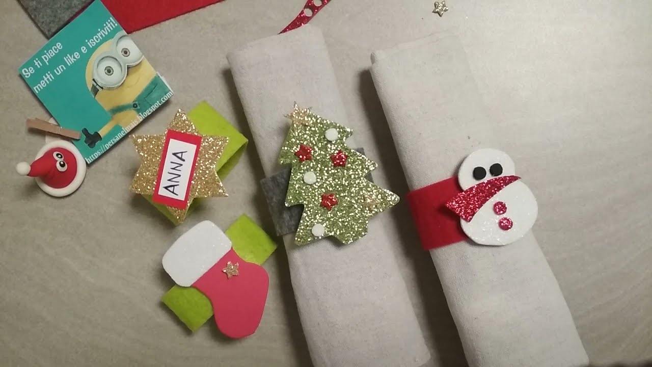 Facile e veloce Porta tovaglioli per Natale in feltro e gomma eva utilizzando formine per biscotti