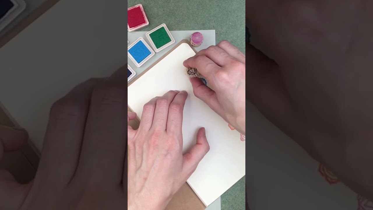 Seven chakras rubber stamp set 