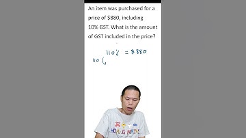 Calculating GST 10% Included in The Price