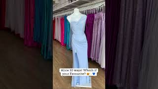 Our Alice Dress 10 ways! shop at Miss Runway Formal Today! #multipleways #prom #dressootd #maxidress