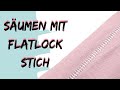 Flatlock Naht nähen - falsches Bündchen mit Flatlock Stich (baby lock enlighten)