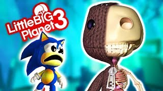 Sonic Goes Inside Sackboy  LittleBigPlanet 3 PS4 Gameplay | EpicLBPTime