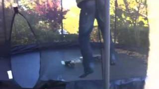 Trampoline longboard fail