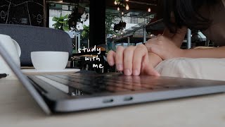 study with me in a cafe ☕ (1 hour) | real time, no music