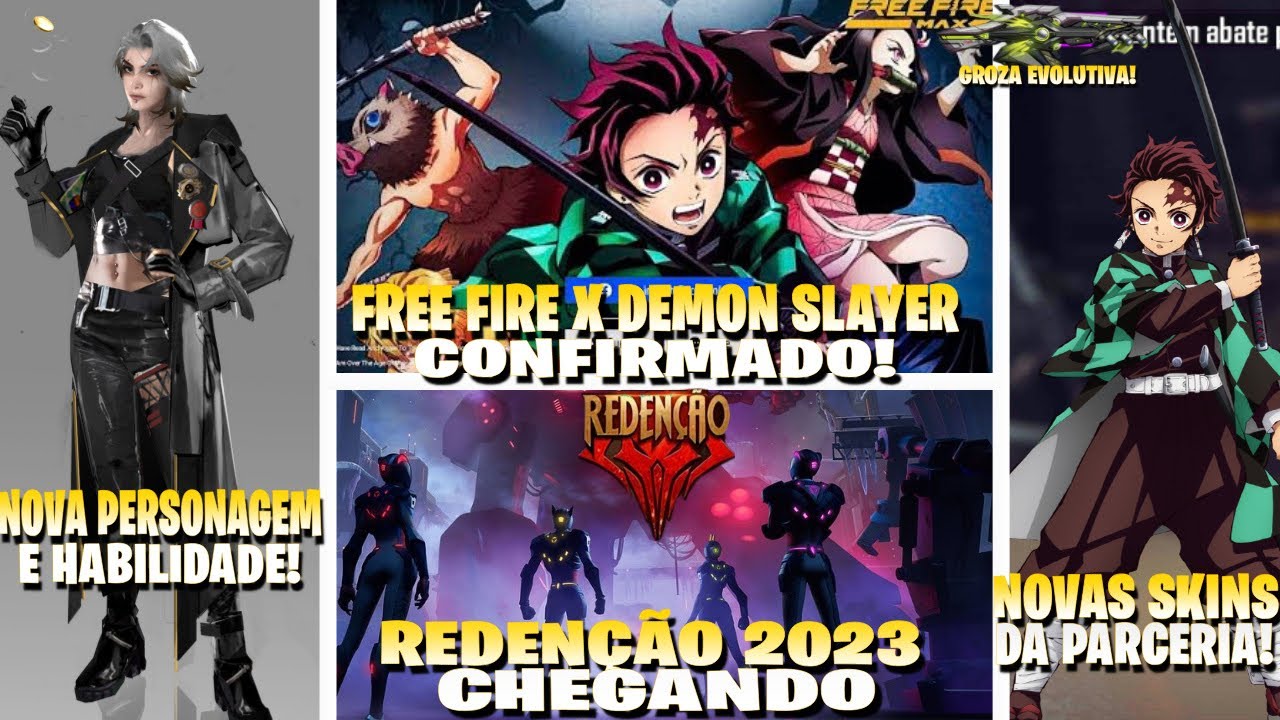 novo evento da Garena parceria com o anime demon Slayer #free_fire #f