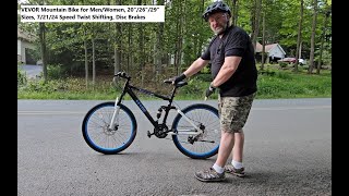VEVOR Mountain Bike for Men/Women, 20/26/29 Sizes, 7/21/24 Speed Twist Shifting, Disc Brakes.