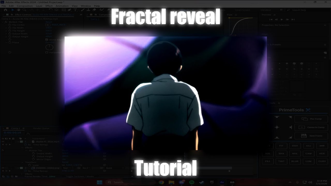 Fractal reveal transition tutorial (After Effects)