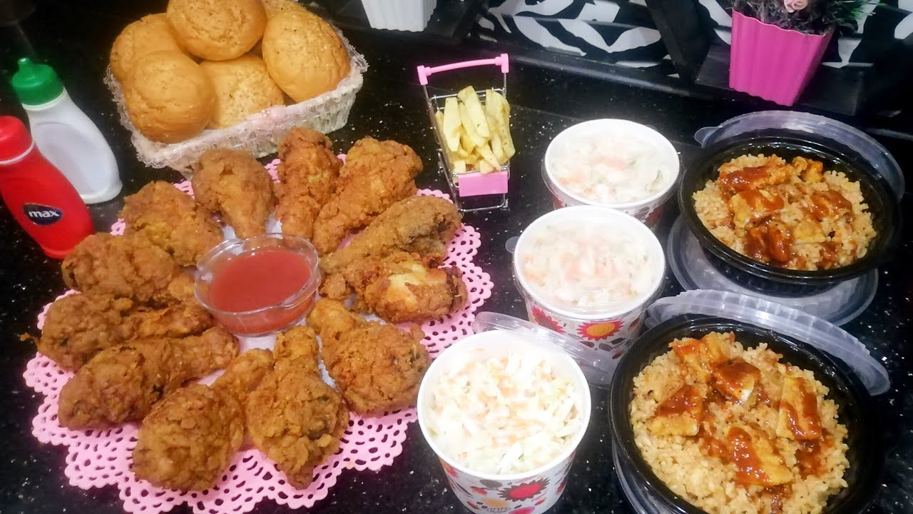 طريقه دبابيس الكنتاكي واحلى رز ريزو وسلطه الكلو سلو