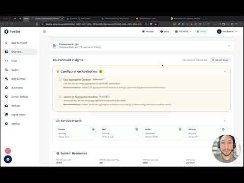 Site Alerts, Configuration Advisories and Logs