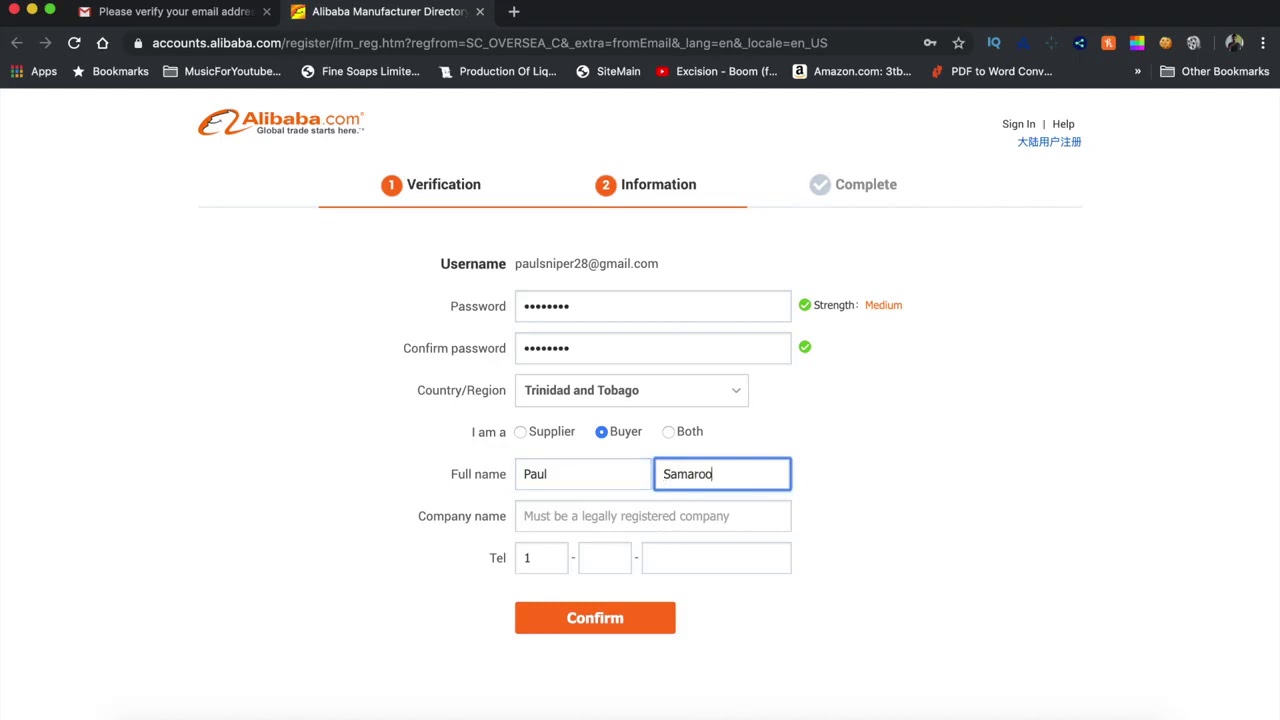How to Sign Up on Alibaba cardot