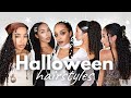 5 Halloween Looks that you can ACTUALLY WEAR!! 🎃 Halloween Hairstyles on Curly Hair