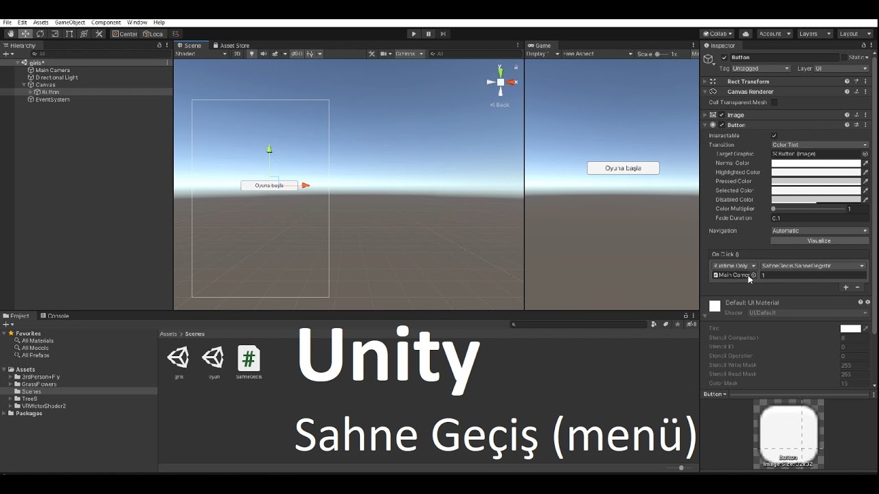 Unity Sahne Geçiş (menü yapımı)