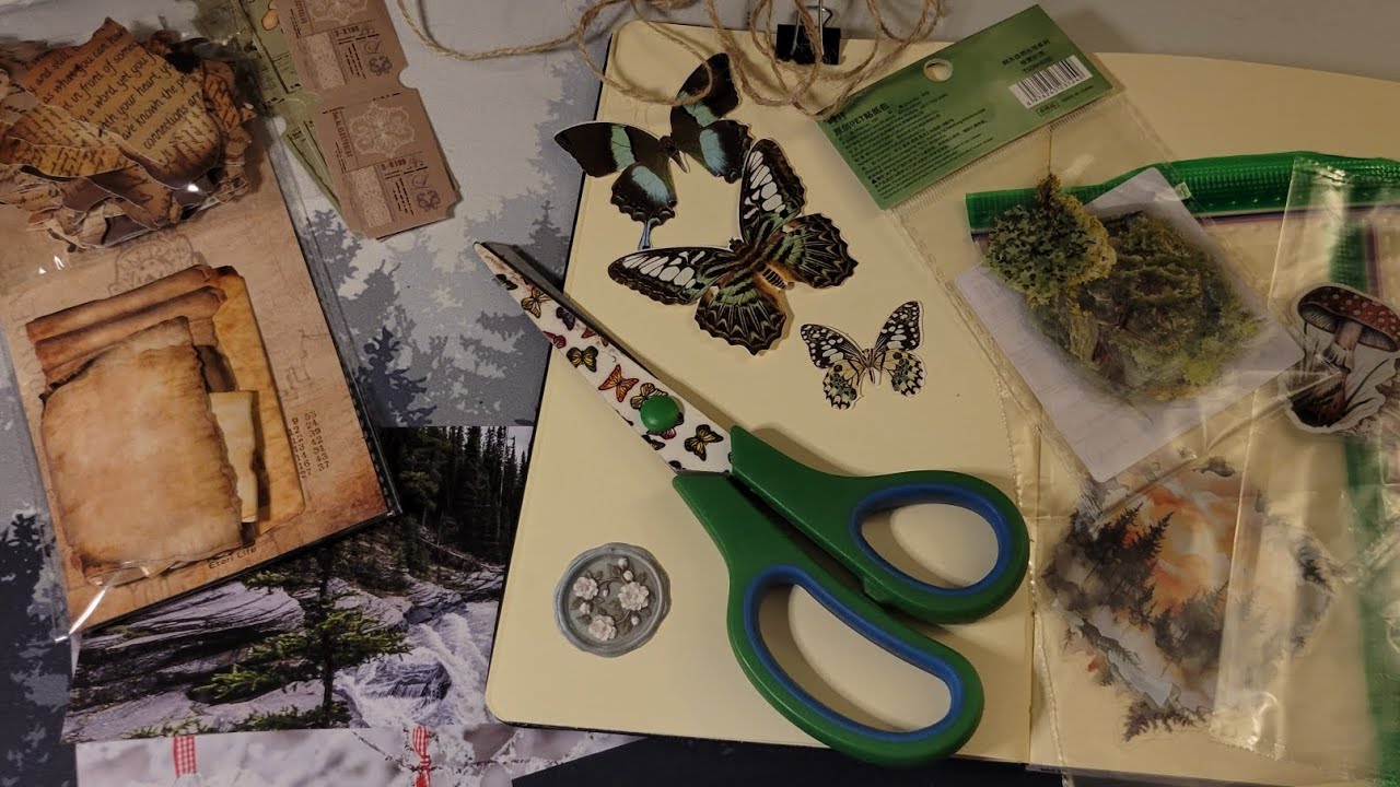 ASMR-арт-журнал на тему леса: Страница 1 [Тихая речь, постукивания, шуршание, звуки бумаги]