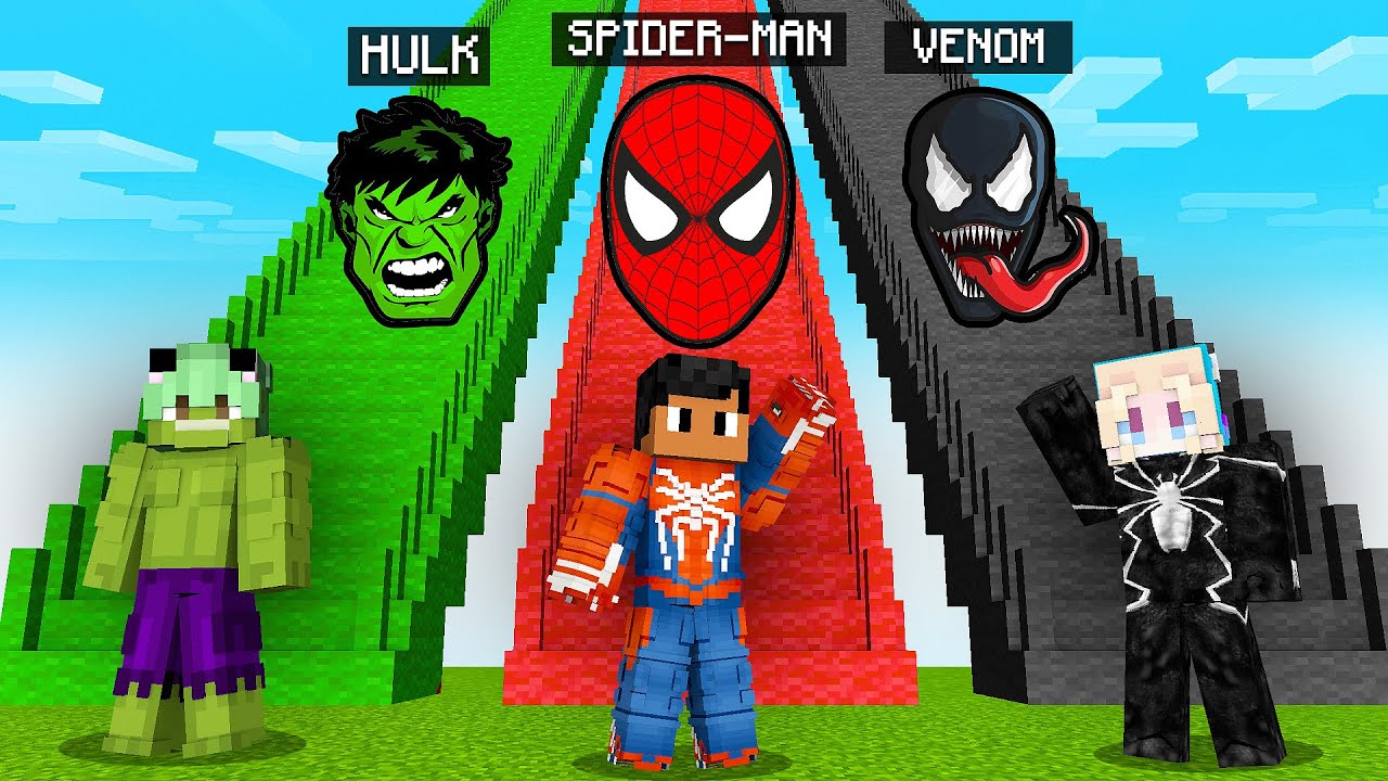 Não escolha a ESCADA ERRADA DE HERÓIS no Minecraft