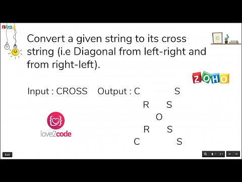 Cross String Pattern - Java ( Zoho Interview Question - 1 )