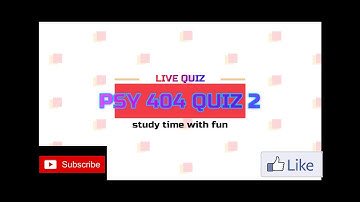 PSY404 QUIZ 2 || fall 2022 || midtermquiz || #livesolution || study time with fun ||#VU