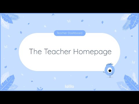 Lalilo's Teacher Homepage | Lalilo Tutorials