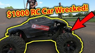 $1000 RC Car Wrecked again! EPIC BASH DAY OUT