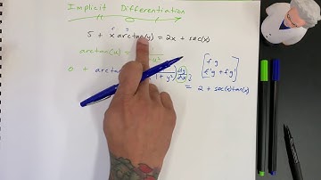 IMPLICIT DIFFERENTIATION involving ARCTAN(X) and using PRODUCT RULE.