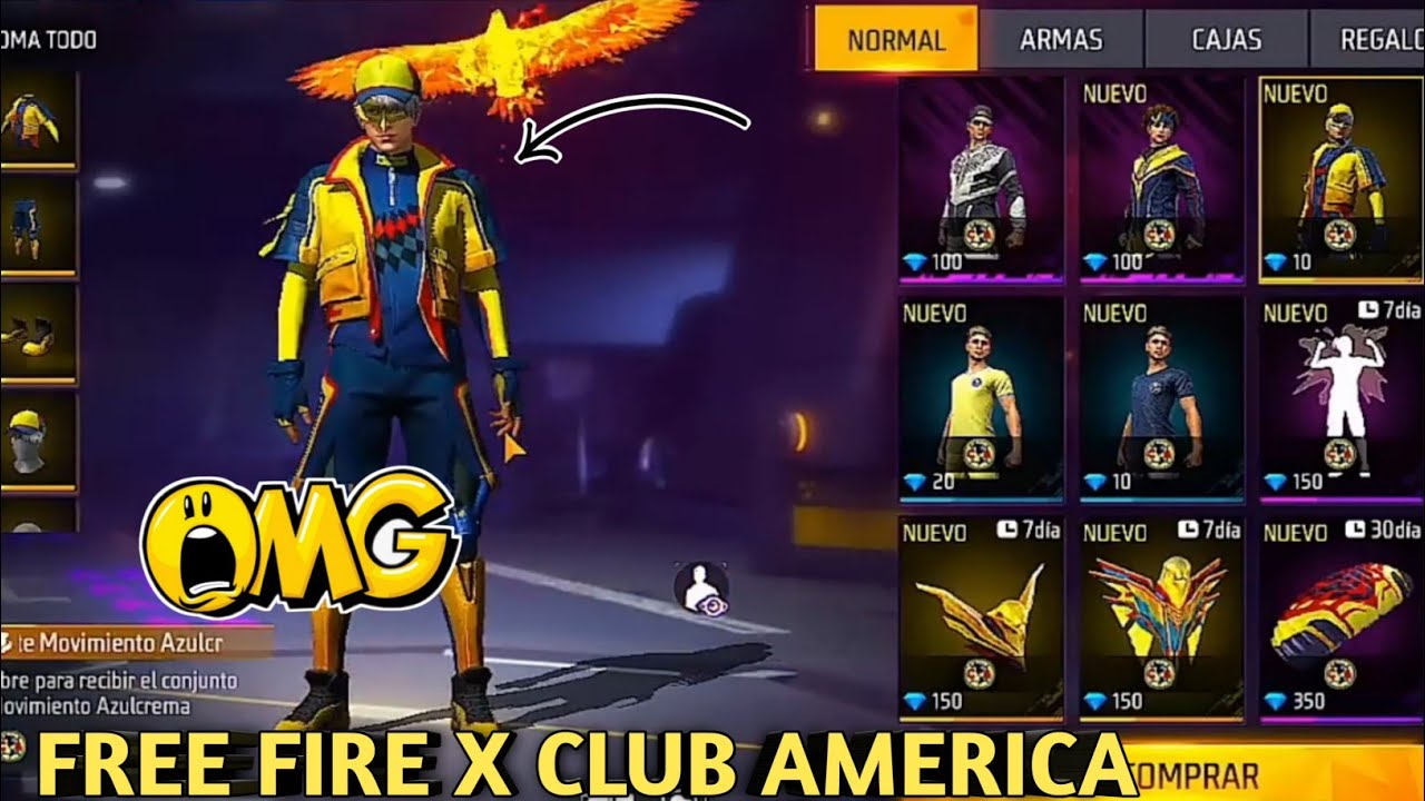 Free Fire X club America collaboration glowall skin and bundle