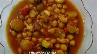 Konda Kadalai Kulambu-Chick Peas Kulambu-Puli Kulambu Recipe- Konda Kadalai Kuzhambu in Tamil