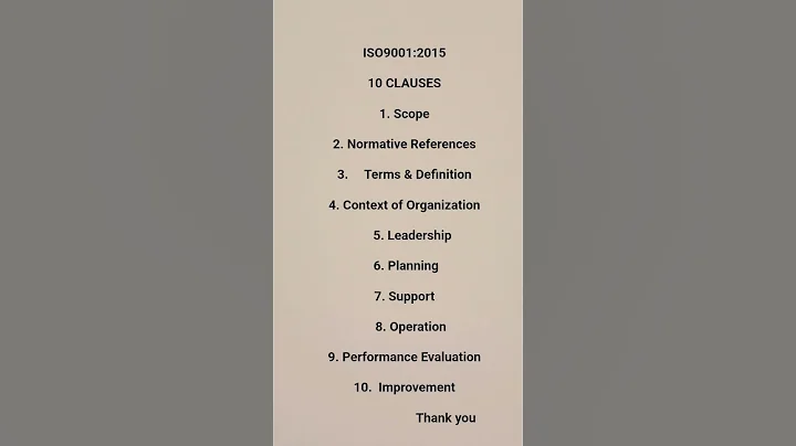 ISO9001:2015 Clauses!