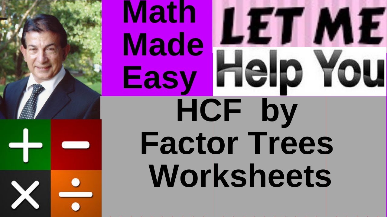 hcf-by-factor-trees-worksheets-youtube