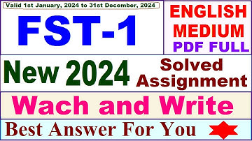 FST 1 solved assignment 2023-24 in english / fst 1 solved assignment 2024 / ignou fst 01