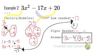 Algebra I Practice Bubble Method Day 1
