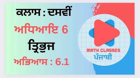 Exercise 6.1 in Punjabi || Chapter 6: Triangles ||Class 10th PSEB || NCERT Math in Punjabi Medium