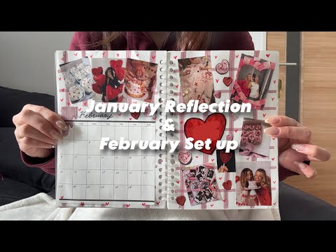 [バレットジャーナル]1月の振り返りと2月のページを作った📖✍🏼✍🏼✨再現しながら説明もしてみた😙😙💞
