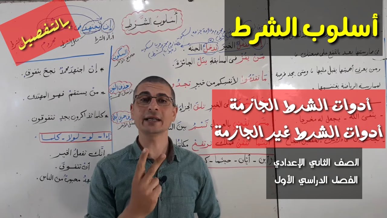 أسلوب الشرط ـ أدوات الشرط الجازمة وغير الجازمة / الصف الثاني الإعدادي ـ الفصل الدراسي الأول.