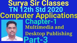 12th std Computer applications chapter 1 Multimedia and desktop publishing part 3