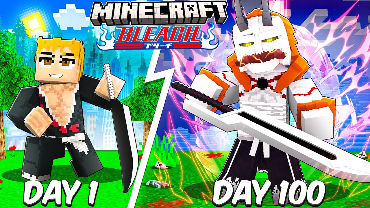 I Survived 100 Days as Ichigo Kurosaki in Bleach Minecraft… Here’s What Happened