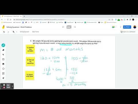 Word Problems: Variables on Both Sides
