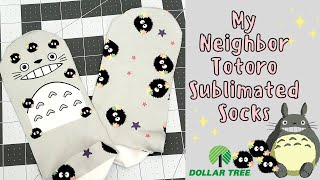 How to Sublimate Dollar Tree Socks| My Neighbor Totoro Socks| Dollar Tree Diy| Sublimation Tutorial