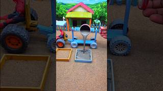 😱 Diy Real Working Mini Tractor Making Cement Pillar | Amazing DIY Construction Machine 🚜 #shorts