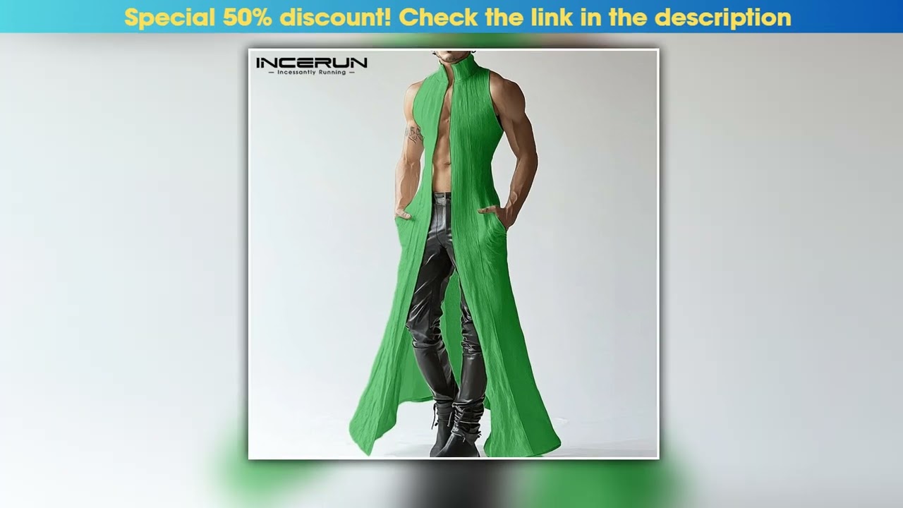 INCERUN Tops 2025 American Style Fashion Men Deconstruction Texture Longstyle Cardigan Vests