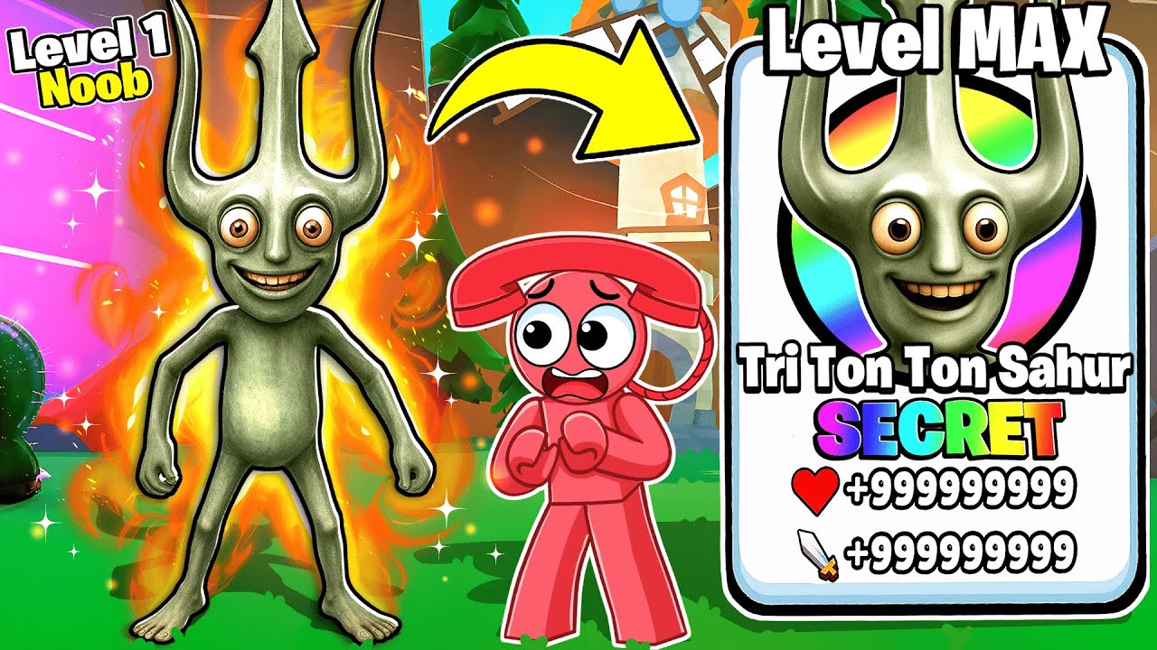 Unlocking Max Level OP SECRET Tri Ton Ton Sahur in Brainrot Evolution