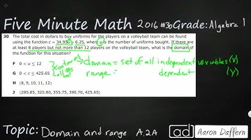 Algebra 1 STAAR Practice Domain and Range of Linear Functions (A.2A - #1)