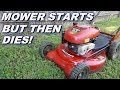 Lawn Mower starts and then dies, turned out to be an easy cheap fix -Loctite!