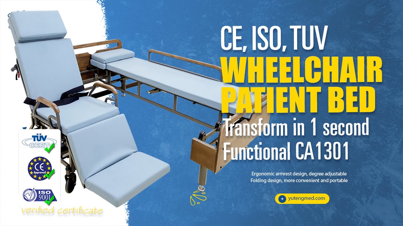 yuteng wheelchair bed two in one functional & transform in 1 sec