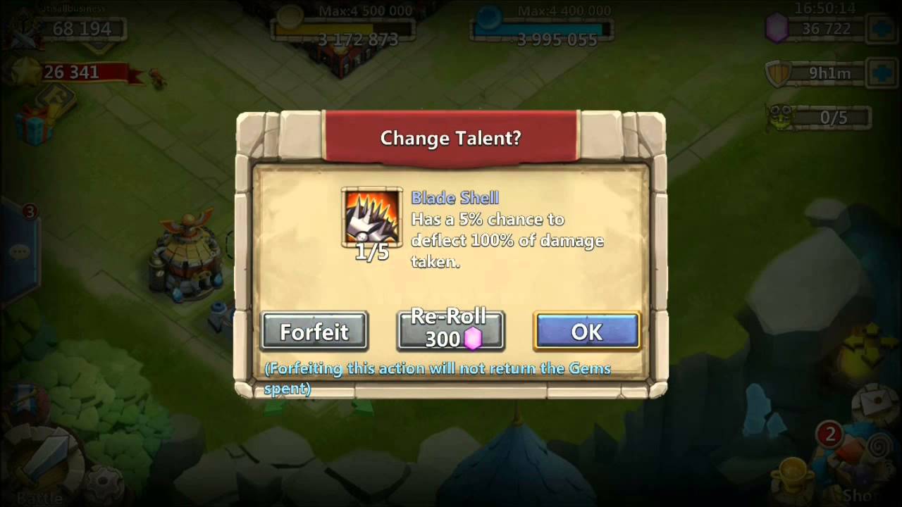 Castle Clash Rolling Hero Talents and WOW Revitalize EVERYWHERE 40000 Gems Worth Rolls