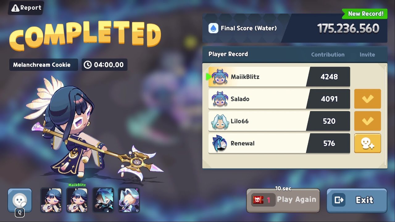 CookieRun Tower of Adventures | Champion Raids | 175.2M Water Team