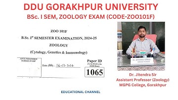 BSc. I Sem. Zoology Exam (Odd Semester) I Code: ZOO 101F I Answer Key I 2024-25 I DDU University