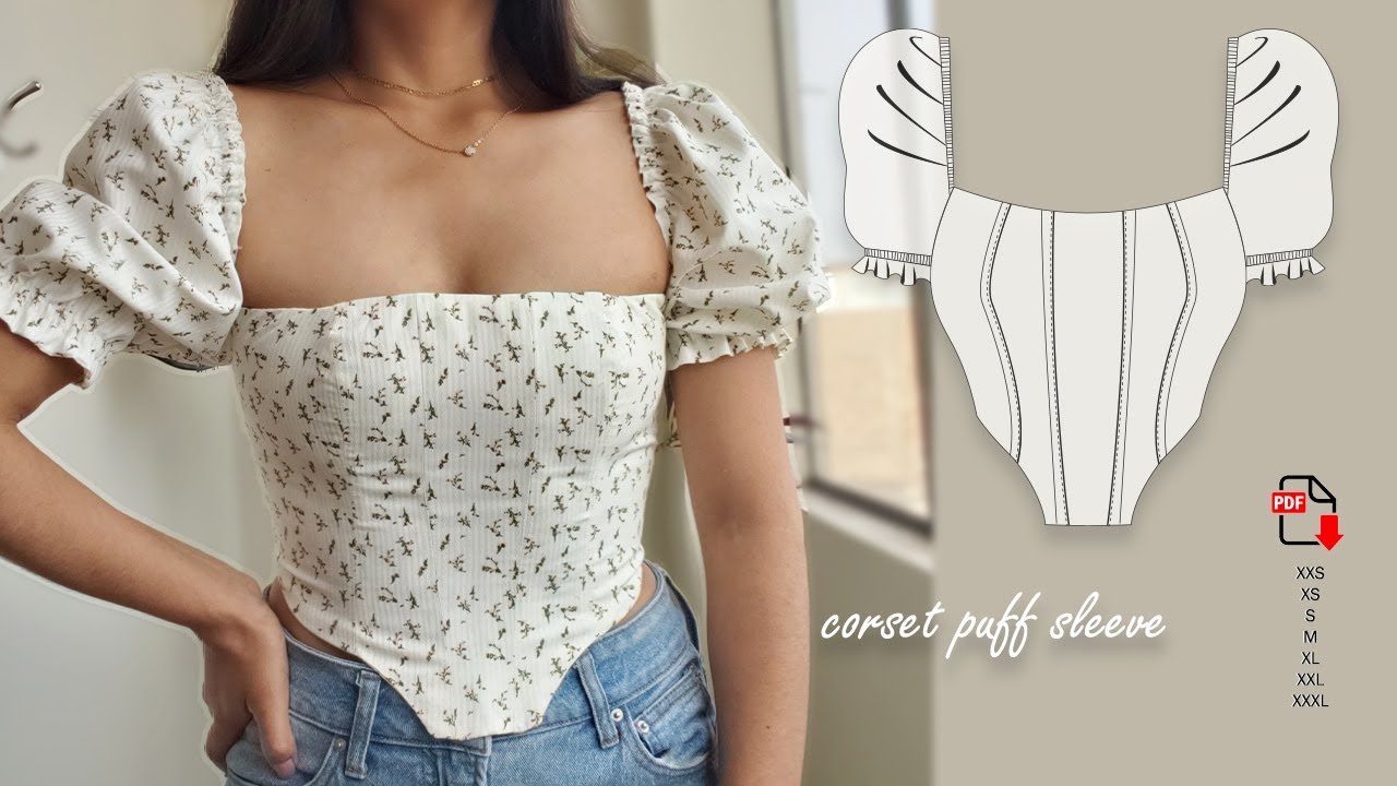 DIY Corset Bustier Puff Sleeve PATRONES CONFECION YouTube DIY Corset Bustier Puff Sleeve PATRONES CONFECION YouTube