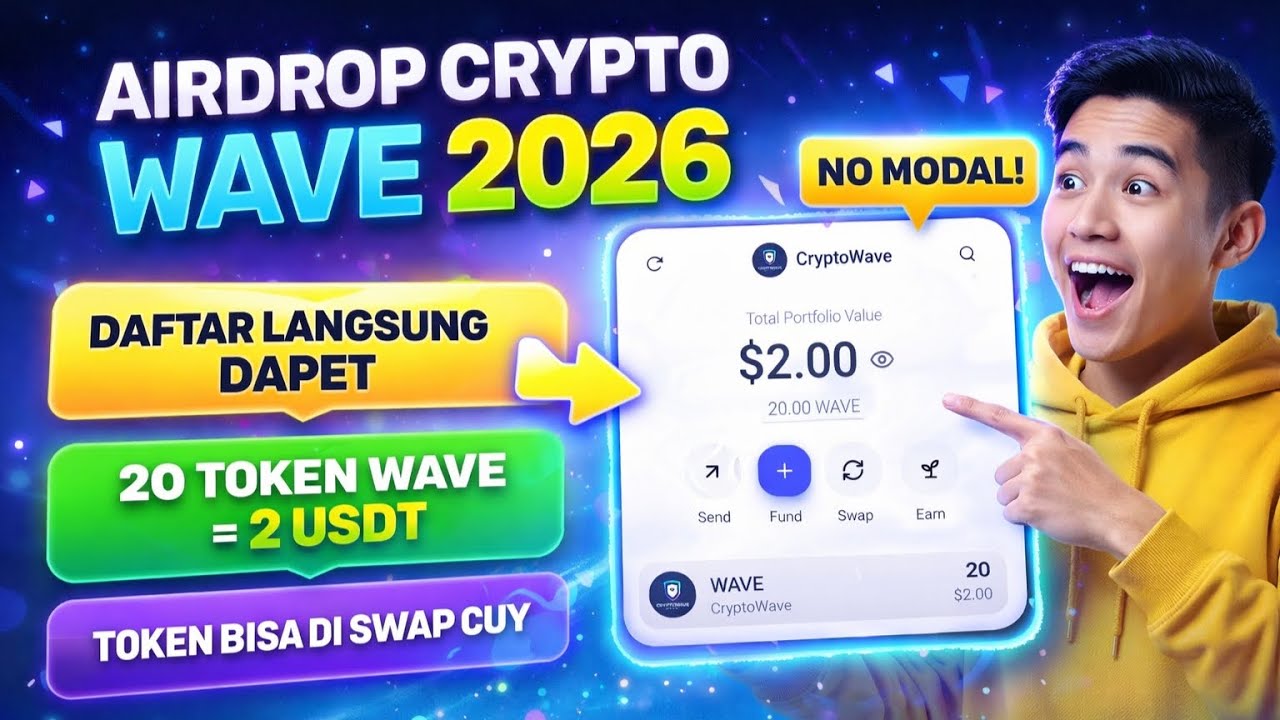 AIRDROP CRYPTO WAVE 2026 🚀 GRATIS 20 TOKEN BISA DI SWAP!