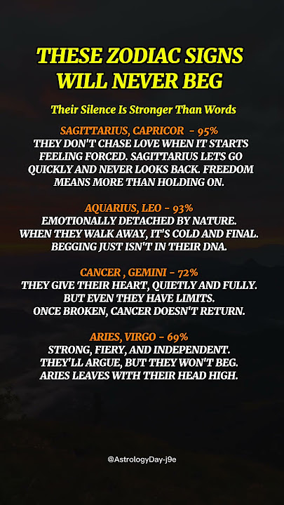 These Zodiac Signs Will Never Beg – Their Silence Is Stronger Than Word #zodiac #astrology #tarot
