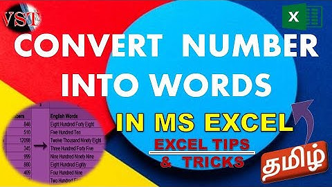 Convert Number into Words in ms excel in Tamil | Convert amount into text | numbers to word